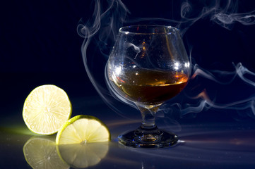 Cognac with lime