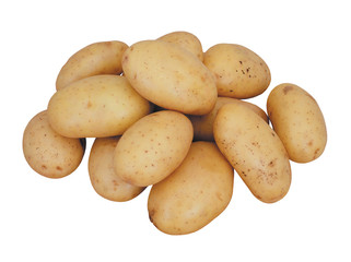 fresh potatoes isolated on white