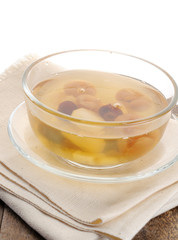 traditional thai dessert, fruit in syrup