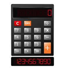 Vector calculator with red digits