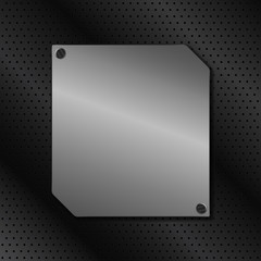 Vector metal board on black background