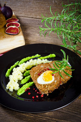 Falschen Hasen,Kartoffelpüree und Wasabi