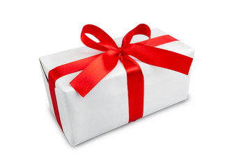 the white box with a ribbon