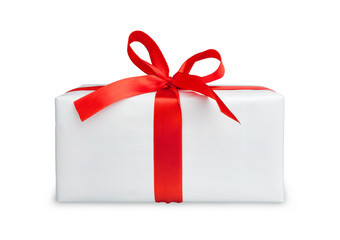 the white box with a ribbon
