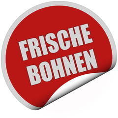 Sticker rot curl unten FRISCHE BOHNEN