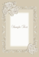 Wedding invitation, frame roses