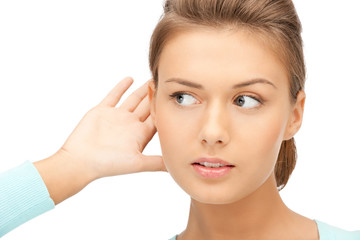 Obraz premium woman listening gossip