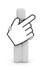 Person with hand cursor
