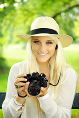 Cute girl with camera