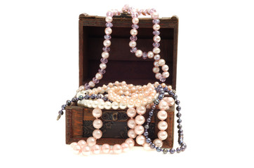 Treasure chest with jewelry