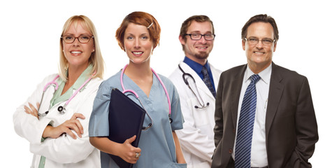 Fototapeta premium Group of Doctors or Nurses on a White Background