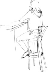 fellow on high stele