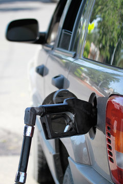 Pump Filling Up the Car Gas Tank