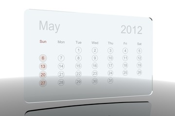 3D Glass Calendar - May 2012