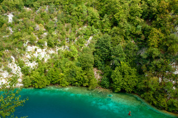 Beautiful blue color in Croatian lakes