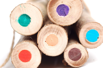Bundle of crayons close