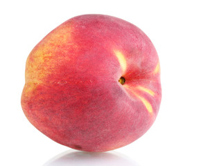 Ripe peach isolated on white
