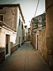 Narrow mediterranean street in Dalmatia