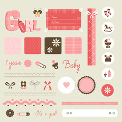 scrapbook baby set - girl