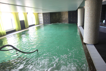Closeup of spa water pool