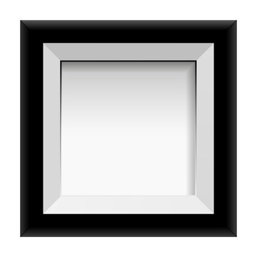 Black photo frame. Vector