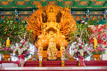 Buddha Statue in Chinese Temple, Bangkok Thailand