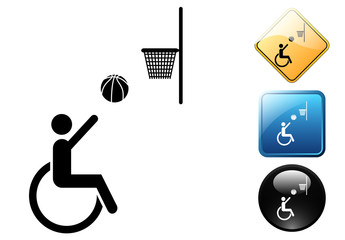 Paralympic basket pictogram and signs © teracreonte