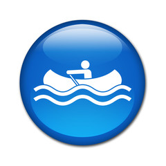 Boton brillante simbolo canoa