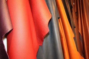 Deurstickers Set of multi-colored leather © goodluz