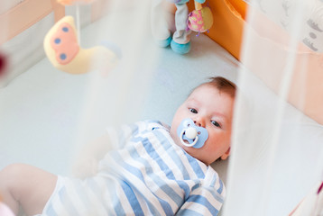 The small child in a bed