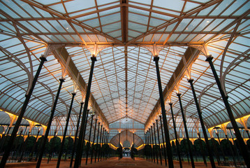 The glass house at the Lal Bagh gardens in Bangalore, India