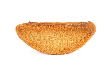 Delicious vanilla rusks isolated on a white background