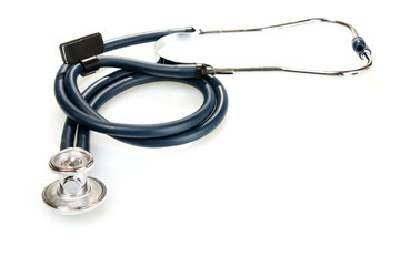 Medical stethoscope isolated on white