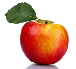Fresh red ripe apple isolated on white