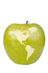 Apple with a map