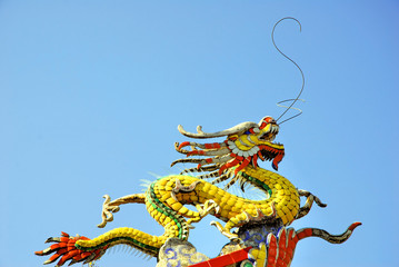 China Xiamen Heaven Border temple roof dragon