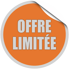 Sticker orange curl oben OFFRE LIMITÉE