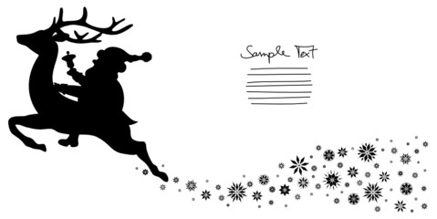 Riding Santa Snowflakes Black