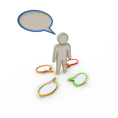 3d human with think bubble