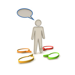 3d human with think bubble