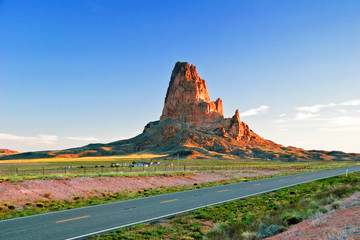 Sunny evening in Monument Valley. Arizona.