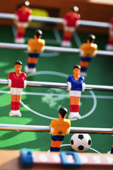 Foosball game in action
