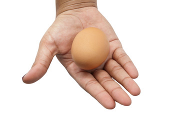 Eggs in Hand,Isolated in white background
