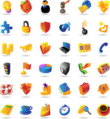 Realistic icons set for business and finance