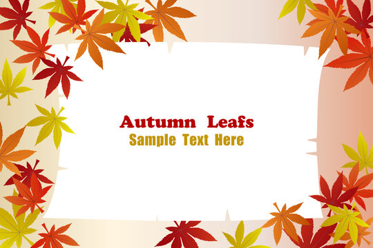 Autumn foliage leafs frame