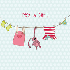 Baby Shower or Arrival Card with place for your text in vector