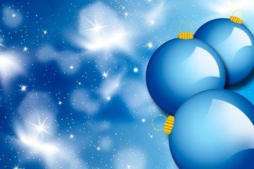 Fototapeta premium Christmas blue balls - illustration