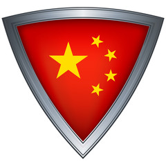 Steel shield with flag China