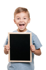 Boy with blackboard