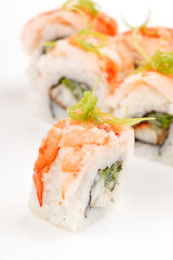 sushi on the white